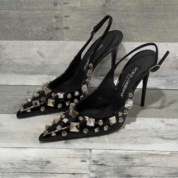 DOLCE&GABBANA Studded Slingback Pump in black - Sz - 6 .US/36 .EU - Picture 4 of 12